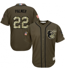Men's Majestic Baltimore Orioles #22 Jim Palmer Authentic Green Salute to Service MLB Jersey