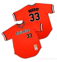 Men's Mitchell and Ness Baltimore Orioles #33 Eddie Murray Replica Orange Throwback MLB Jersey