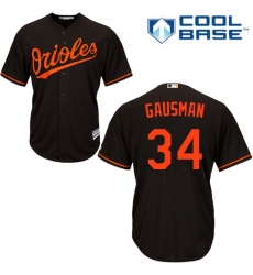 Men's Majestic Baltimore Orioles #34 Kevin Gausman Replica Black Alternate Cool Base MLB Jersey