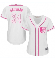 Women's Majestic Baltimore Orioles #34 Kevin Gausman Authentic White Fashion Cool Base MLB Jersey