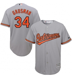 Youth Majestic Baltimore Orioles #34 Kevin Gausman Replica Grey Road Cool Base MLB Jersey