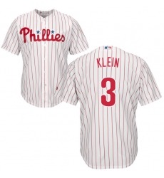 Youth Majestic Philadelphia Phillies #3 Chuck Klein Replica White/Red Strip Home Cool Base MLB Jersey