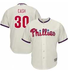 Men's Majestic Philadelphia Phillies #30 Dave Cash Replica Cream Alternate Cool Base MLB Jersey