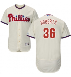 Men's Majestic Philadelphia Phillies #36 Robin Roberts Cream Alternate Flex Base Authentic Collection MLB Jersey