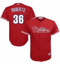 Men's Majestic Philadelphia Phillies #36 Robin Roberts Replica Red Alternate Cool Base MLB Jersey