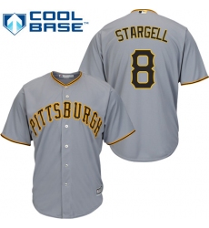 Youth Majestic Pittsburgh Pirates #8 Willie Stargell Authentic Grey Road Cool Base MLB Jersey