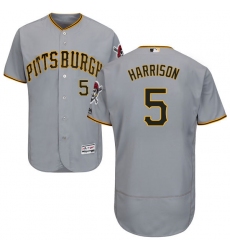 Men's Majestic Pittsburgh Pirates #5 Josh Harrison Grey Road Flex Base Authentic Collection MLB Jersey