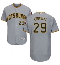 Men's Majestic Pittsburgh Pirates #29 Francisco Cervelli Grey Road Flex Base Authentic Collection MLB Jersey