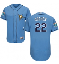 Men's Majestic Tampa Bay Rays #22 Chris Archer Light Blue Flexbase Authentic Collection MLB Jersey