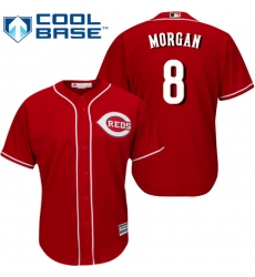 Youth Majestic Cincinnati Reds #8 Joe Morgan Authentic Red Alternate Cool Base MLB Jersey