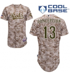 Men's Majestic Cincinnati Reds #13 Dave Concepcion Replica Camo Alternate Cool Base MLB Jersey