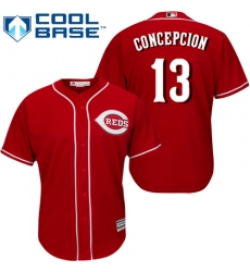 Youth Majestic Cincinnati Reds #13 Dave Concepcion Authentic Red Alternate Cool Base MLB Jersey
