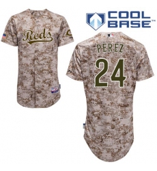 Men's Majestic Cincinnati Reds #24 Tony Perez Authentic Camo Alternate Cool Base MLB Jersey