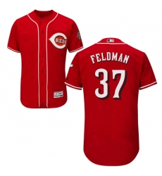 Men's Majestic Cincinnati Reds #37 Scott Feldman Red Flexbase Authentic Collection MLB Jersey