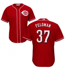 Men's Majestic Cincinnati Reds #37 Scott Feldman Replica Red Alternate Cool Base MLB Jersey