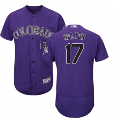 Men's Majestic Colorado Rockies #17 Todd Helton Purple Alternate Flex Base Authentic Collection MLB Jersey