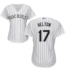 Women's Majestic Colorado Rockies #17 Todd Helton Authentic White Home Cool Base MLB Jersey
