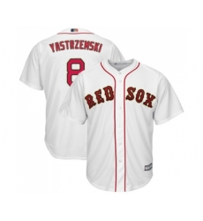 Youth Boston Red Sox #8 Carl Yastrzemski Authentic White 2019 Gold Program Cool Base Baseball Jersey