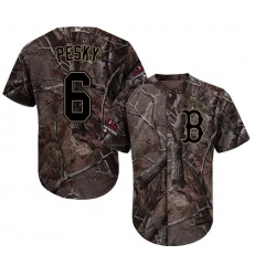 Youth Majestic Boston Red Sox #6 Johnny Pesky Authentic Camo Realtree Collection Flex Base 2018 World Series Champions MLB Jersey