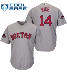 Youth Majestic Boston Red Sox #14 Jim Rice Authentic Grey Road Cool Base 2018 World Series Champions MLB Jersey