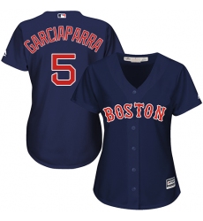 Women's Majestic Boston Red Sox #5 Nomar Garciaparra Replica Navy Blue Alternate Road MLB Jersey