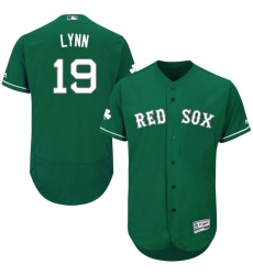 Men's Majestic Boston Red Sox #19 Fred Lynn Green Celtic Flexbase Authentic Collection MLB Jersey