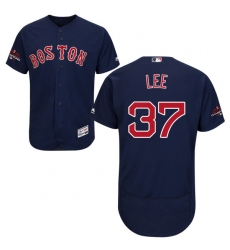 Men's Majestic Boston Red Sox #37 Bill Lee Navy Blue Alternate Flex Base Authentic Collection 2018 World Series Champions MLB Jersey