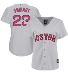 Women's Majestic Boston Red Sox #23 Blake Swihart Authentic Grey Road MLB Jersey