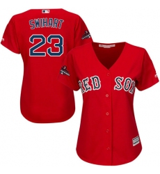 Women's Majestic Boston Red Sox #23 Blake Swihart Authentic Red Alternate Home 2018 World Series Champions MLB Jersey