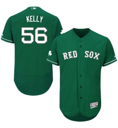 Men's Majestic Boston Red Sox #56 Joe Kelly Green Celtic Flexbase Authentic Collection MLB Jersey