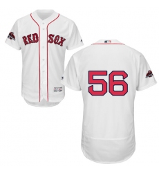 Men's Majestic Boston Red Sox #56 Joe Kelly White Home Flex Base Authentic Collection 2018 World Series Champions MLB Jersey