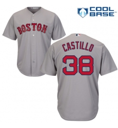 Youth Majestic Boston Red Sox #38 Rusney Castillo Replica Grey Road Cool Base MLB Jersey