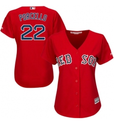 Women's Majestic Boston Red Sox #22 Rick Porcello Authentic Red Alternate Home MLB Jersey