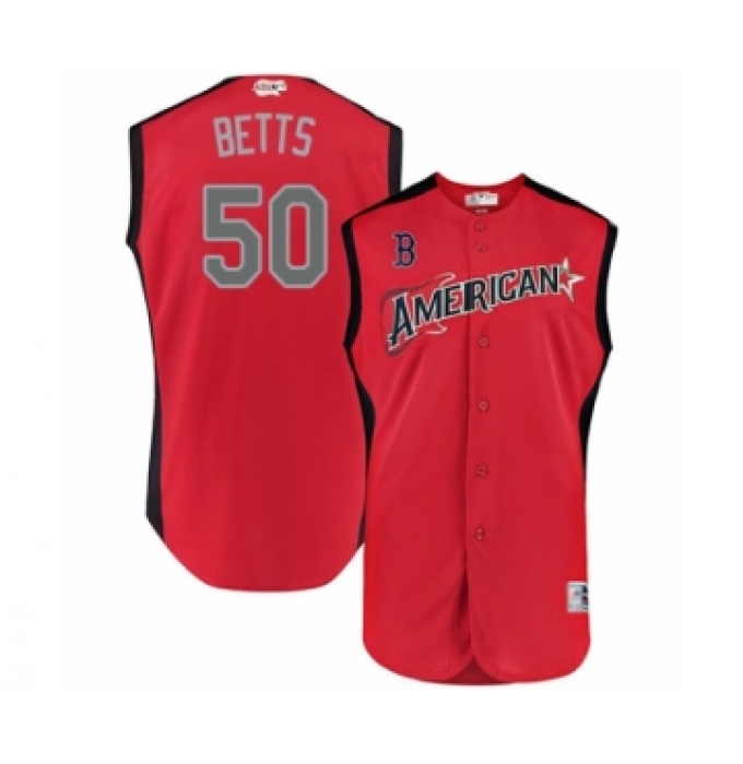 Youth Boston Red Sox #50 Mookie Betts Authentic Red American League 2019 Baseball All-Star Jersey