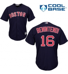 Men's Majestic Boston Red Sox #16 Andrew Benintendi Replica Navy Blue Alternate Road Cool Base MLB Jersey