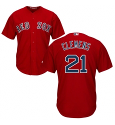 Men's Majestic Boston Red Sox #21 Roger Clemens Replica Red Alternate Home Cool Base MLB Jersey