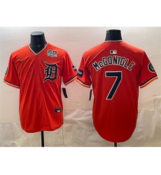 Men's Detroit Tigers #7 Kevin McGonigle Orange 2026 Alternate With Meijer & USA 250 Vapor Premier Limited Stitched Baseball Jersey