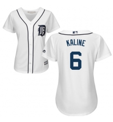 Women's Majestic Detroit Tigers #6 Al Kaline Replica White Home Cool Base MLB Jersey