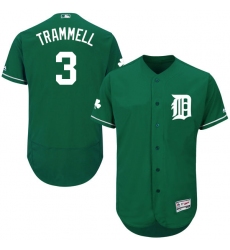 Men's Majestic Detroit Tigers #3 Alan Trammell Green Celtic Flexbase Authentic Collection MLB Jersey