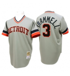 Men's Mitchell and Ness Detroit Tigers #3 Alan Trammell Replica Grey Throwback MLB Jersey