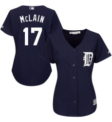 Women's Majestic Detroit Tigers #17 Denny McLain Replica Navy Blue Alternate Cool Base MLB Jersey