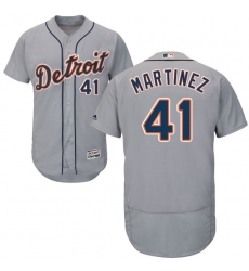 Men's Majestic Detroit Tigers #41 Victor Martinez Grey Road Flex Base Authentic Collection MLB Jersey