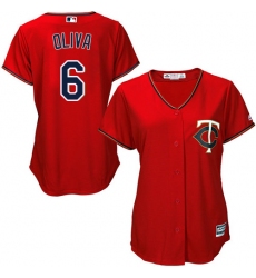 Women's Majestic Minnesota Twins #6 Tony Oliva Authentic Scarlet Alternate Cool Base MLB Jersey