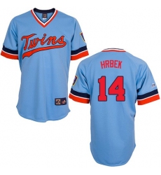 Men's Majestic Minnesota Twins #14 Kent Hrbek Replica Light Blue Cooperstown Throwback MLB Jersey