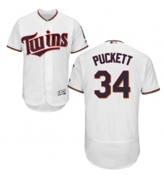 Men's Majestic Minnesota Twins #34 Kirby Puckett White Home Flex Base Authentic Collection MLB Jersey