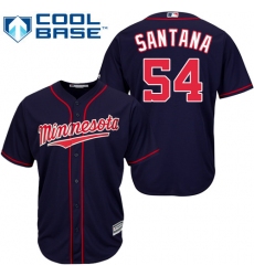 Men's Majestic Minnesota Twins #54 Ervin Santana Replica Navy Blue Alternate Road Cool Base MLB Jersey