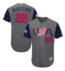 Men's USA Baseball Majestic #22 Andrew McCutchen Gray 2017 World Baseball Classic Authentic Team Jersey