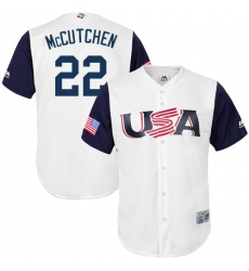 Youth USA Baseball Majestic #22 Andrew McCutchen White 2017 World Baseball Classic Replica Team Jersey