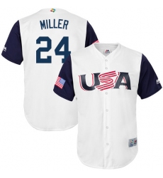 Men's USA Baseball Majestic #24 Andrew Miller White 2017 World Baseball Classic Replica Team Jersey