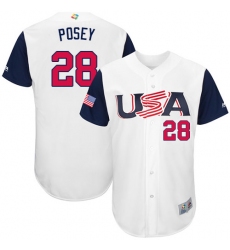 Youth USA Baseball Majestic #28 Buster Posey White 2017 World Baseball Classic Authentic Team Jersey